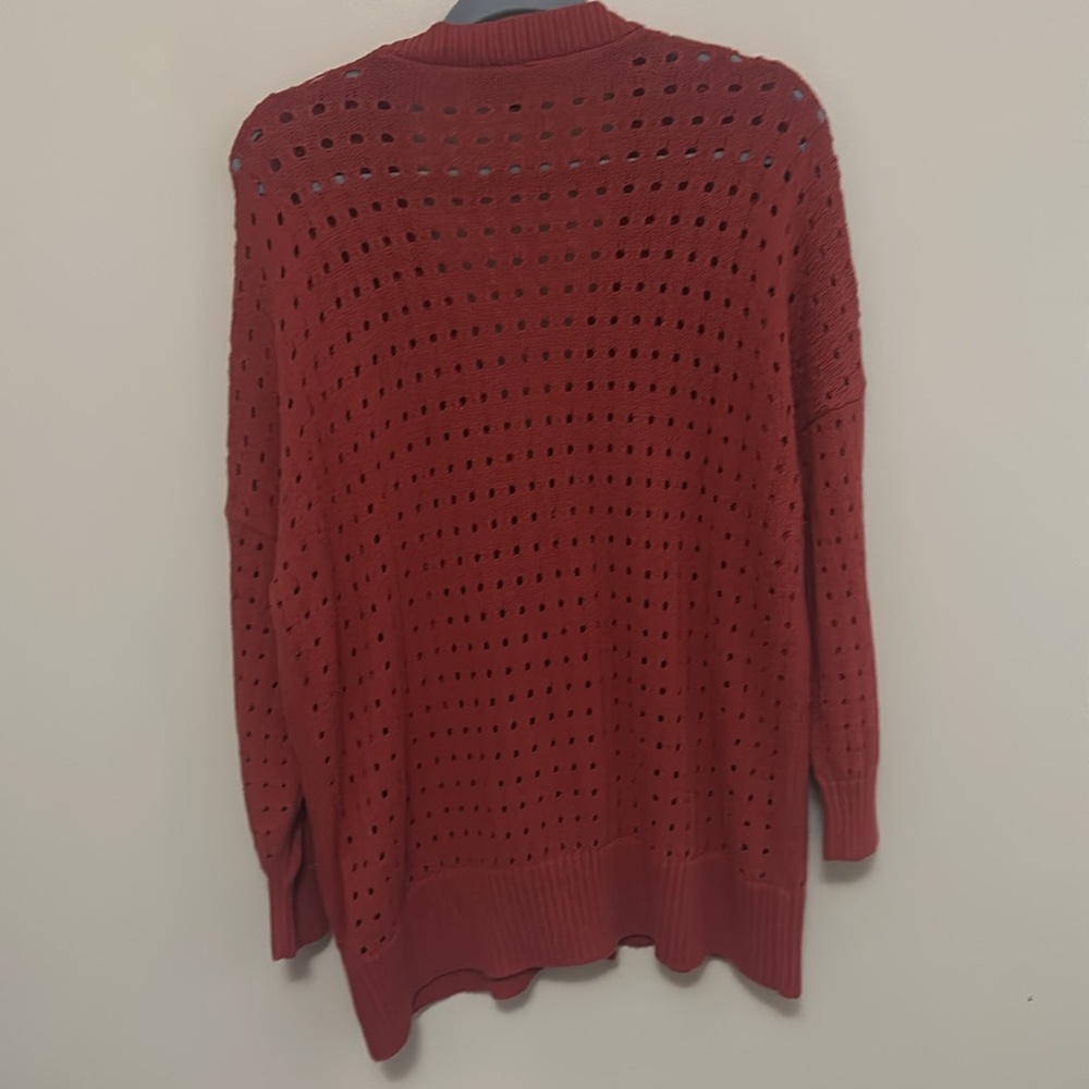 Torrid Cable V-Neck Boyfriend Cardigan Sweater Baked Apple Women's Size 1 (1X) - Picture 8 of 13